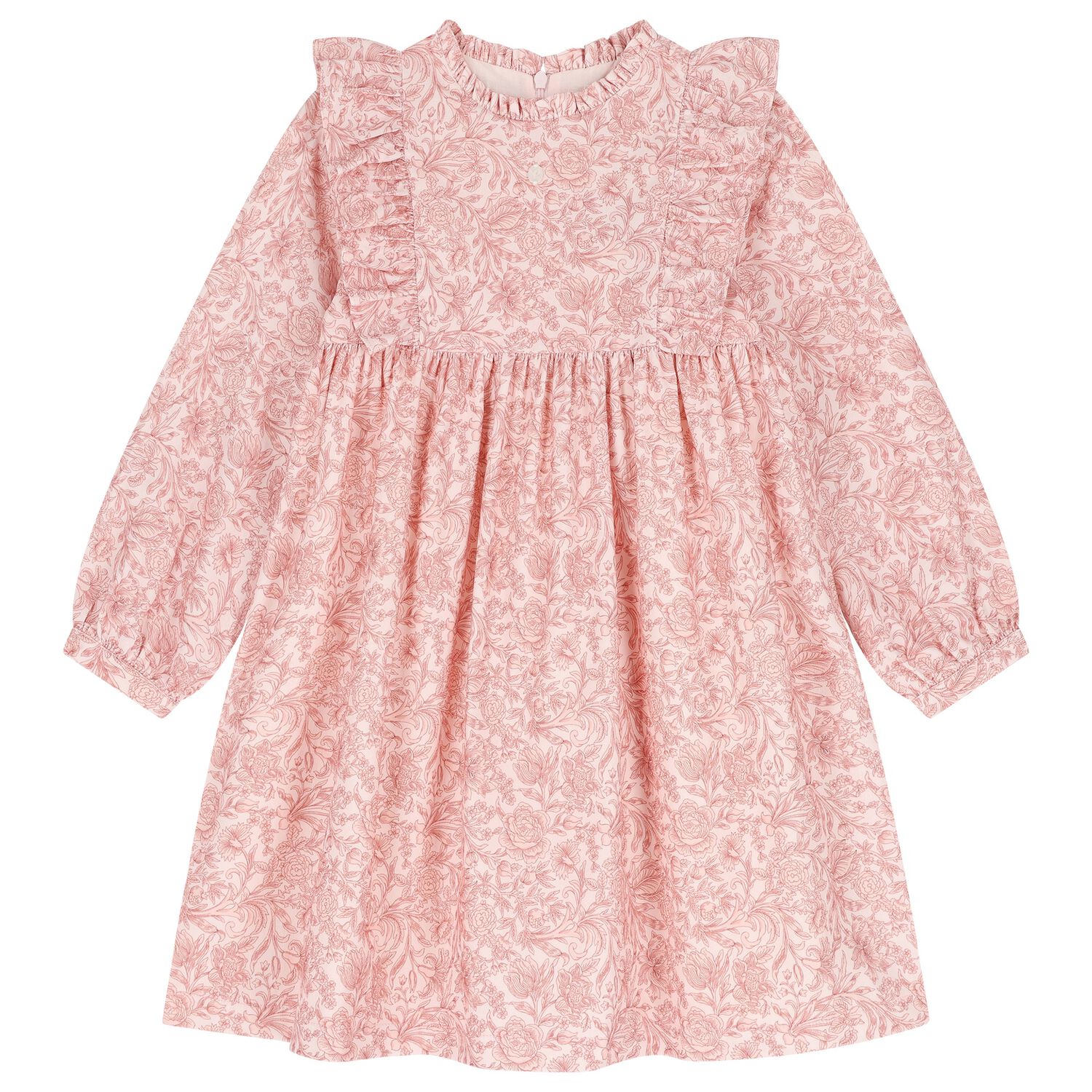 Girls Pink & Ivory Liberty Dress, 1, hi-res