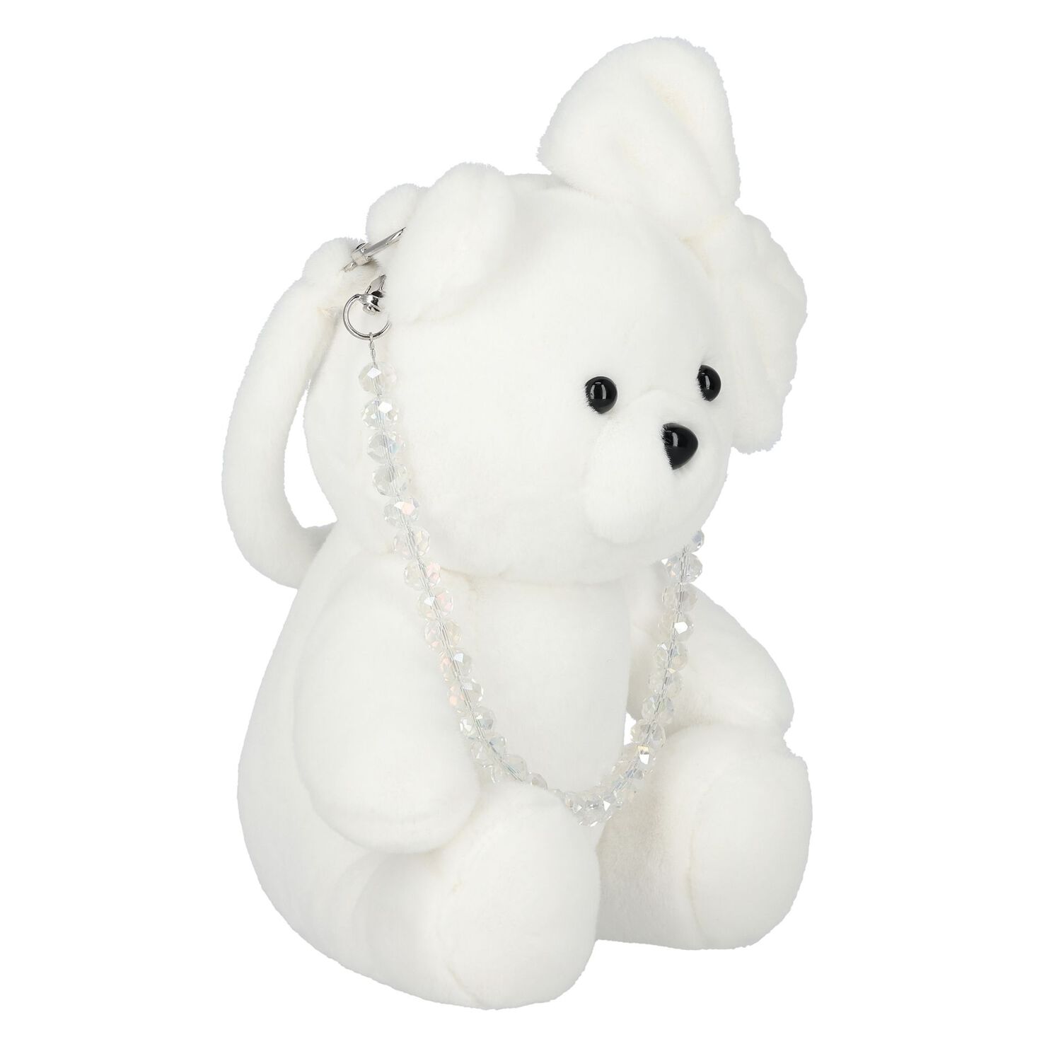 Girls White Teddy Bear Hand Bag, 1, hi-res