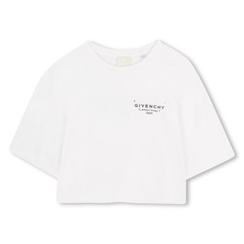 تيشيرت بالشعار تصميم ميني مي باللون الأبيض للبنات