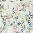 Younger Girls Ivory Butterflies Logo Dress, 1, hi-res
