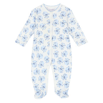 Baby Boys Ivory & Blue Babygrow Set