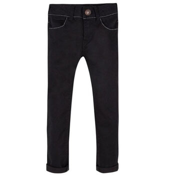 Girls Black Stretch Jeans Style Trousers