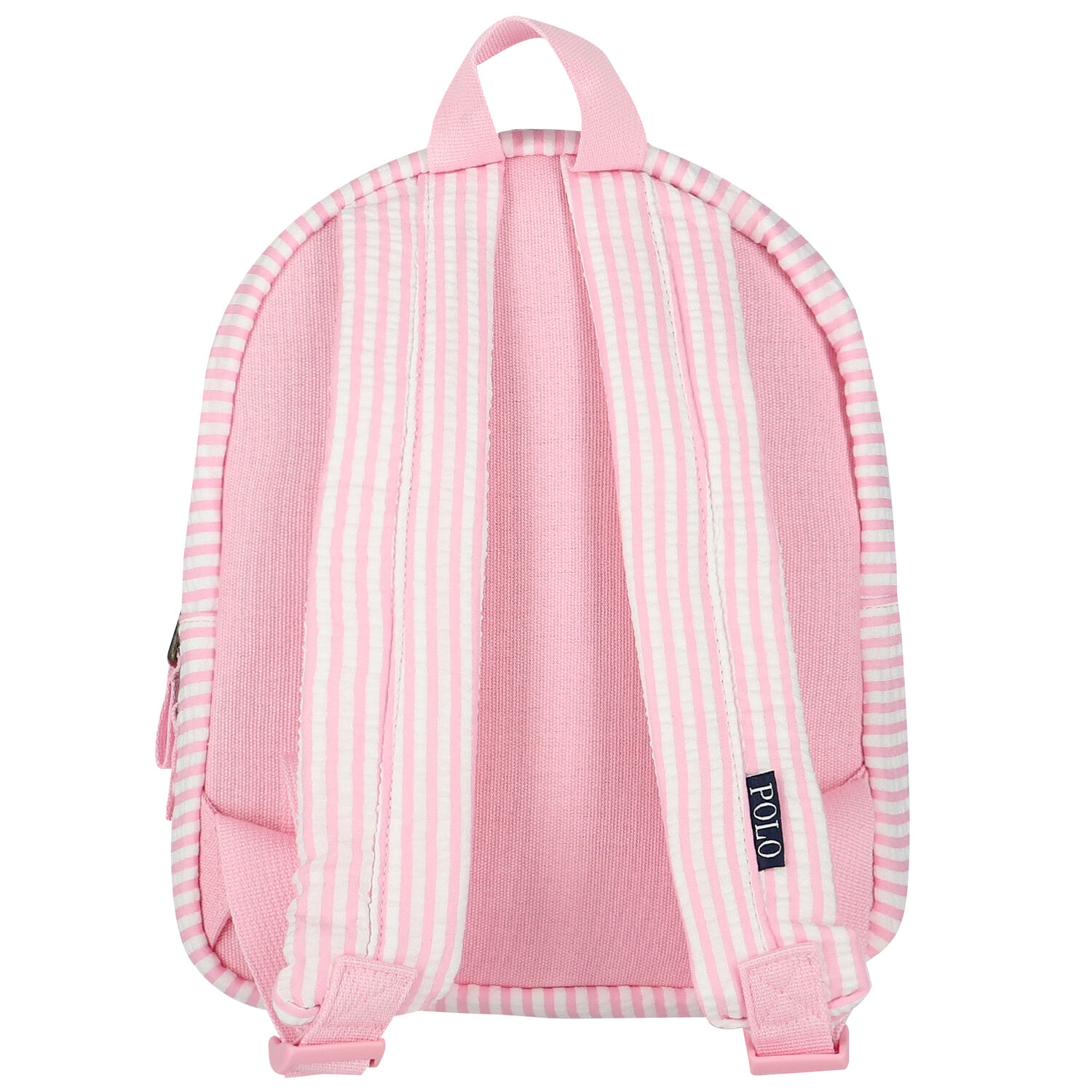 حقيبة ظهر بنات بالشعار باللون الوردي والابيض (27سم), 1, hi-res