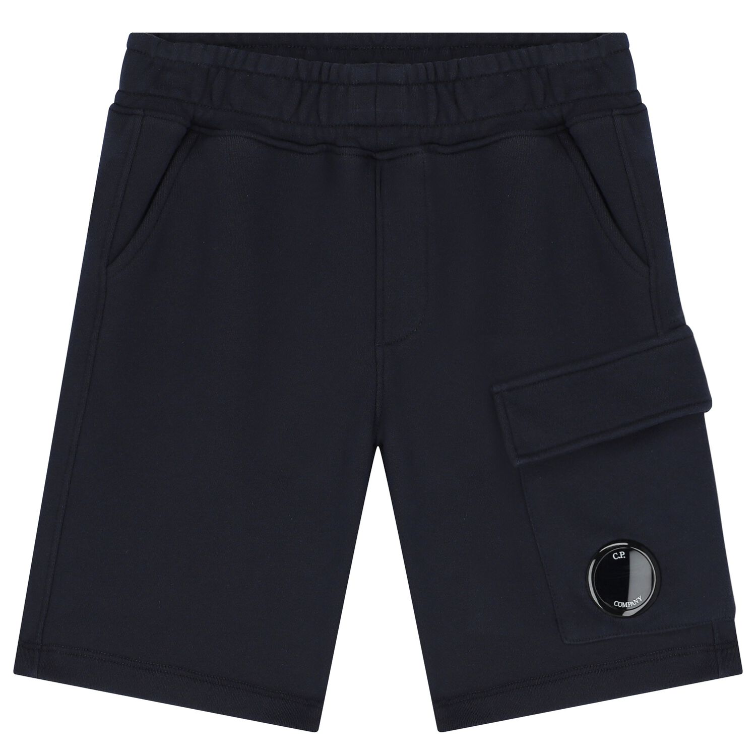 Boys Navy Blue Logo Shorts, 1, hi-res