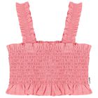 فستان بنات مكشكش باللون الوردي, 1, hi-res