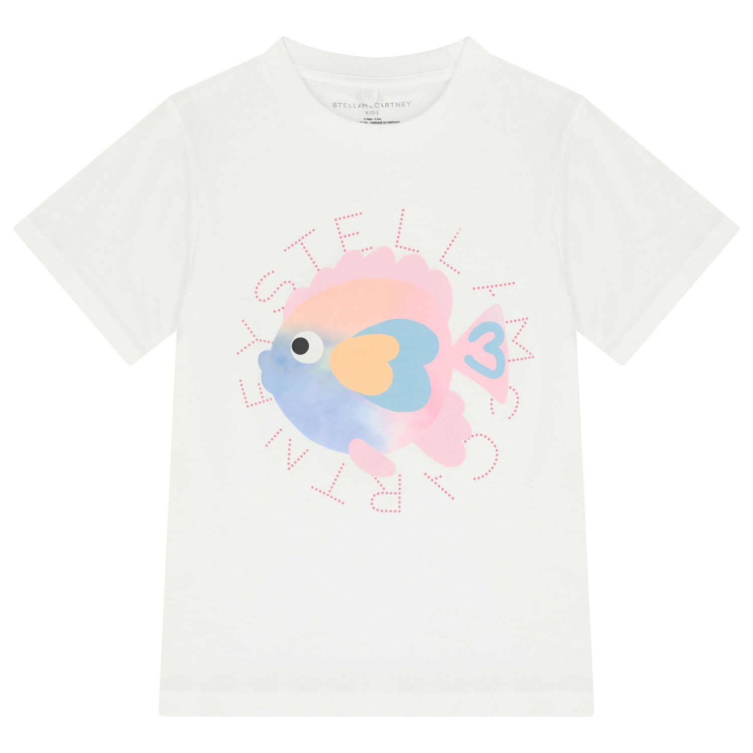Girls White Fish T-Shirt, 1, hi-res