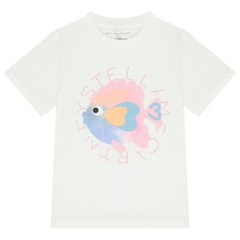 Girls White Fish T-Shirt