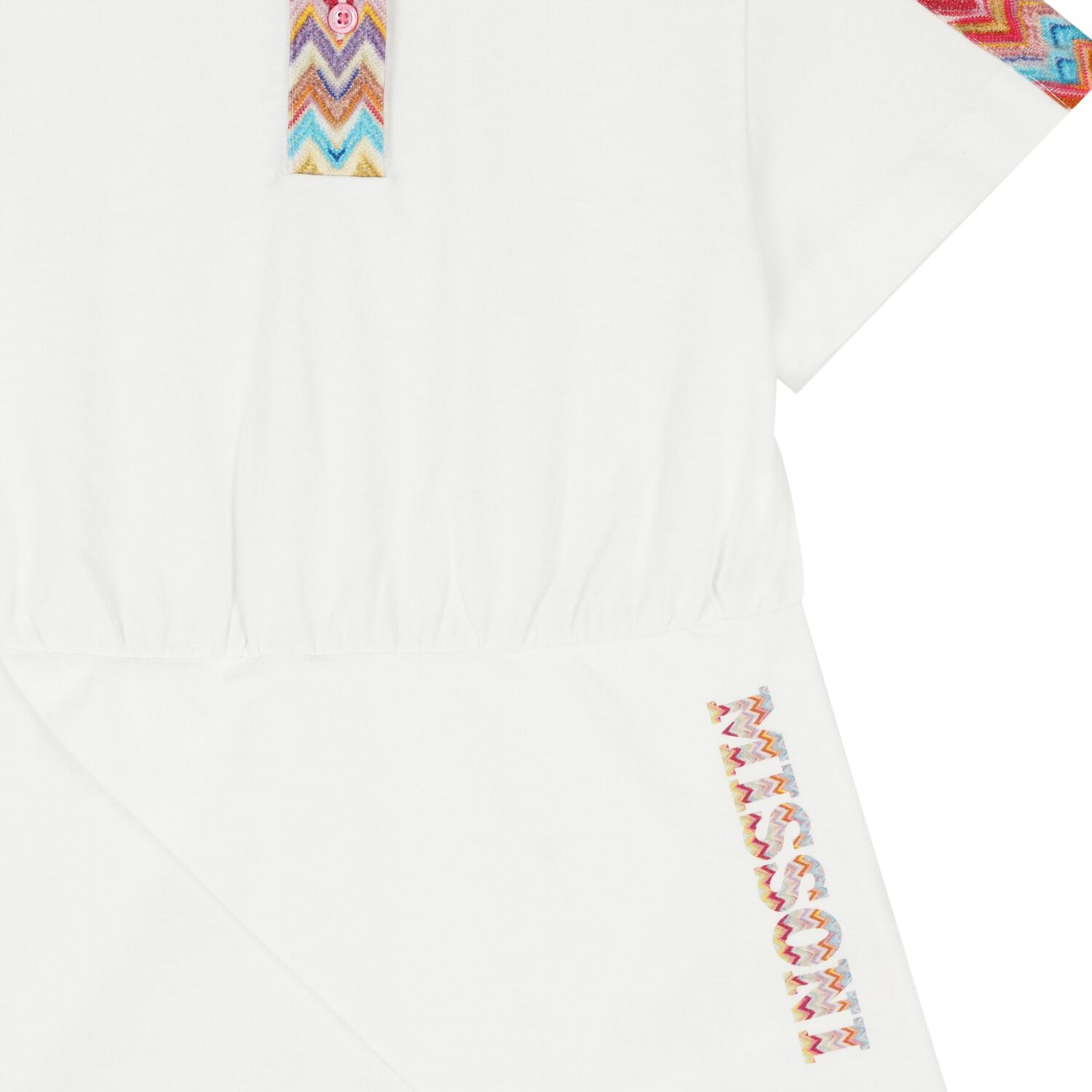 Girls White Logo Zig Zag Dress, 1, hi-res
