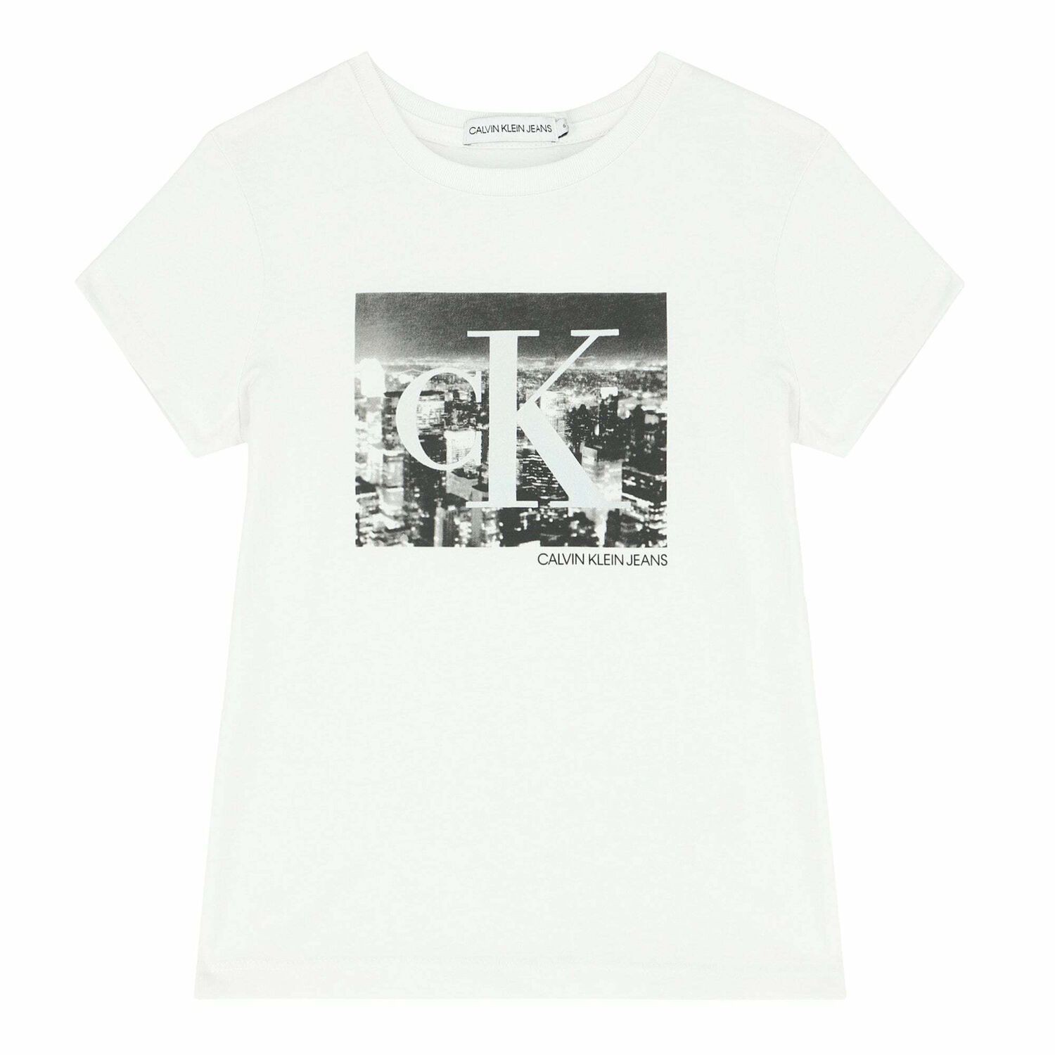 تيشيرت بالشعار باللون الابيض للبنات, 1, hi-res