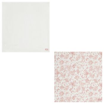  Baby Girls Pink & White Toile De Jouy Muslin Swaddles ( 2-Pack )
