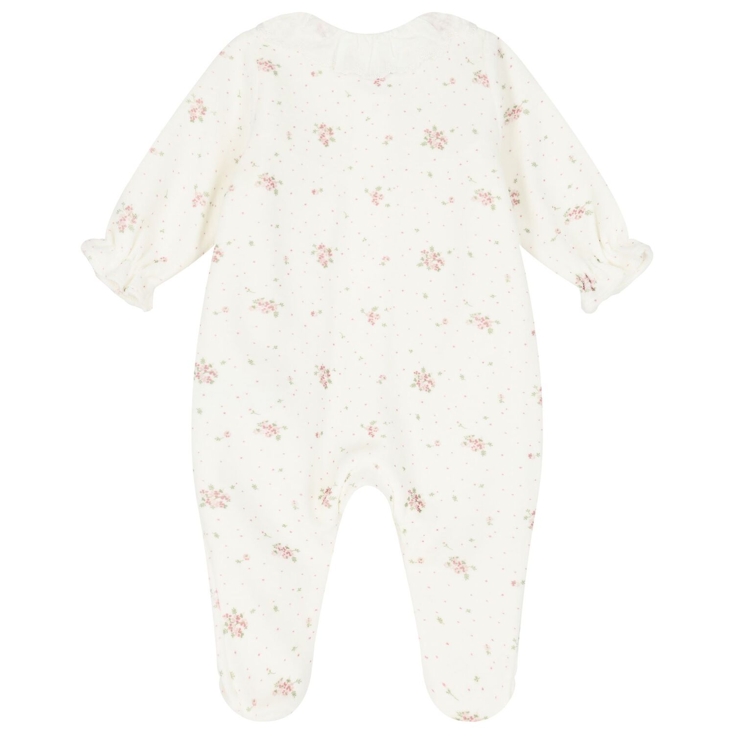 Girls Ivory Floral Babygrow, 1, hi-res