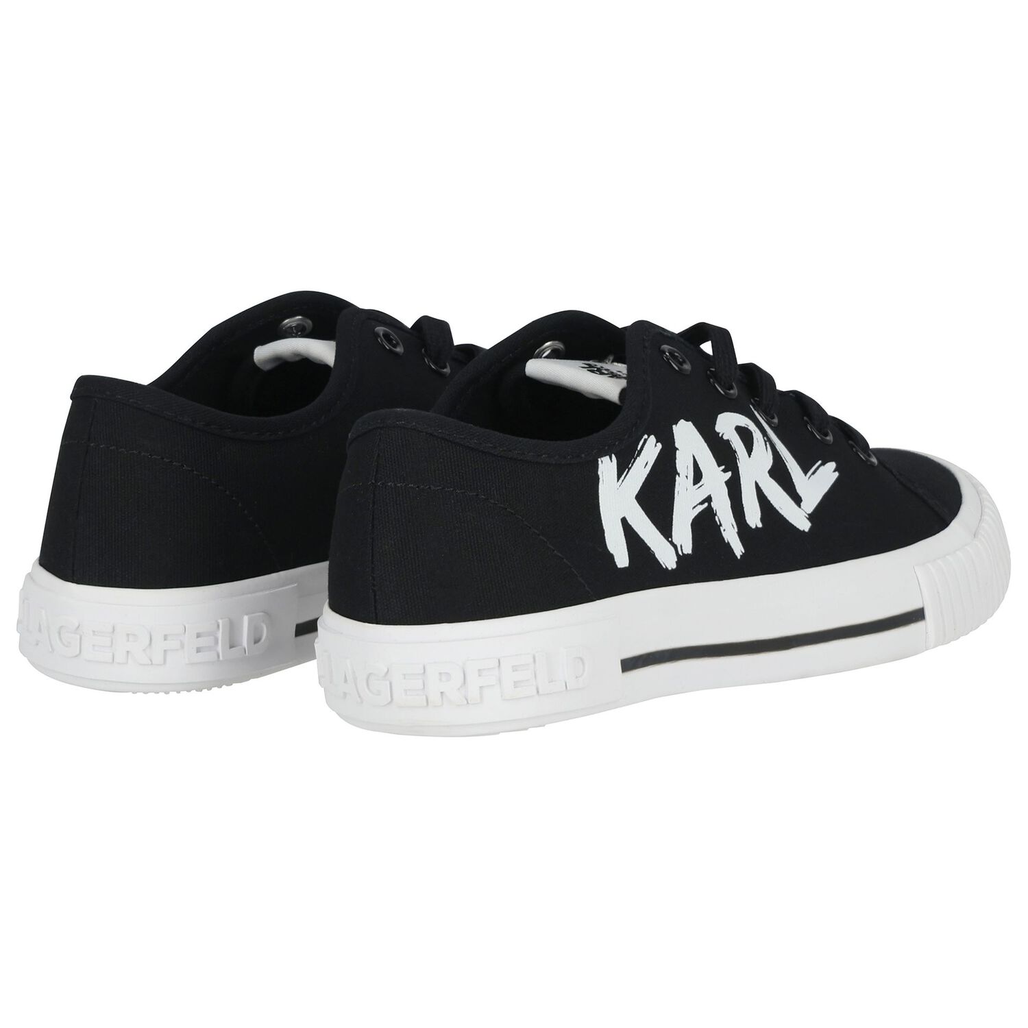 حذاء رياضي بالشعار باللونين الاسود و الابيض للاولاد, 1, hi-res