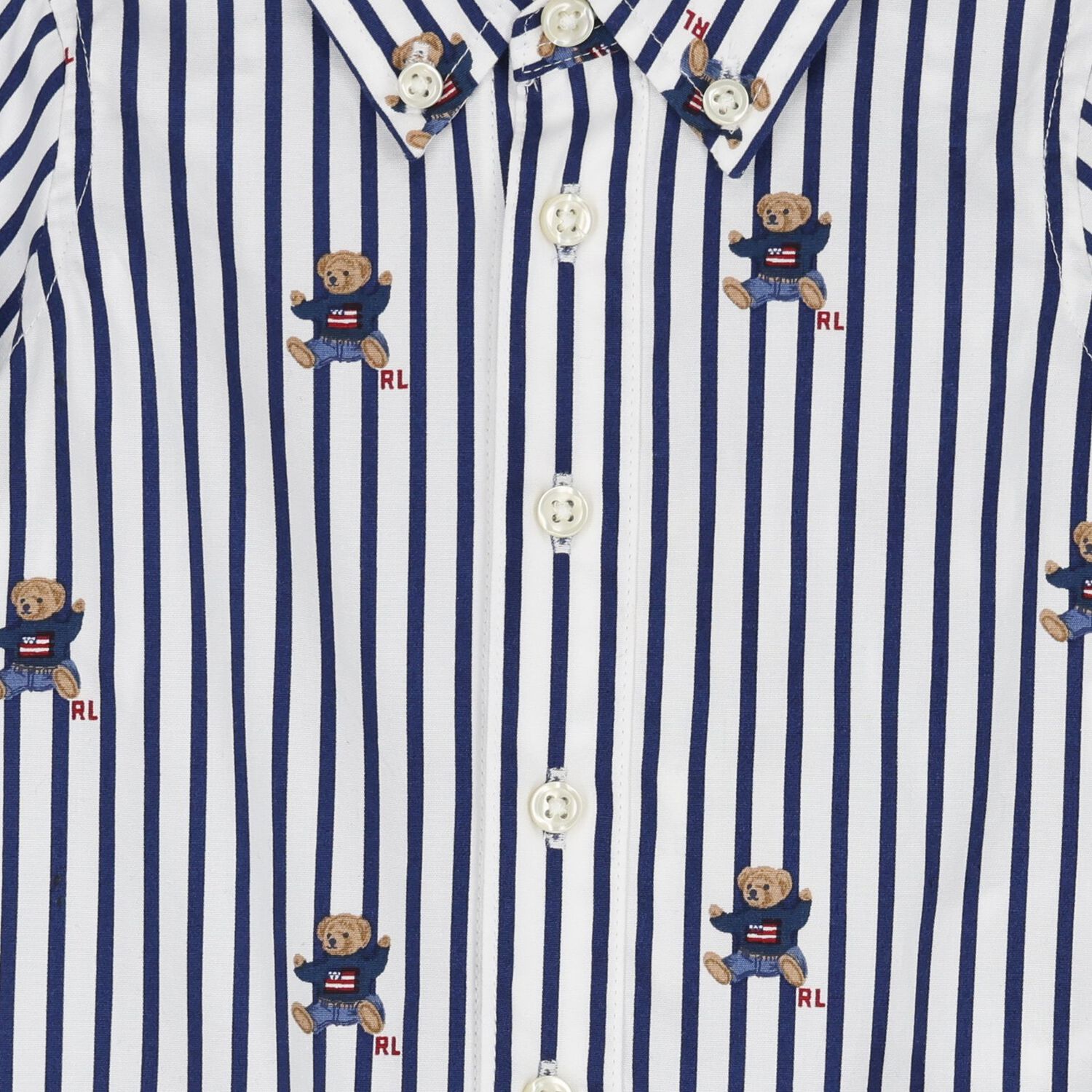 رومبير مخطط بطبعة   بولو بير  باللون الأبيض والأزرق للأولاد, 1, hi-res