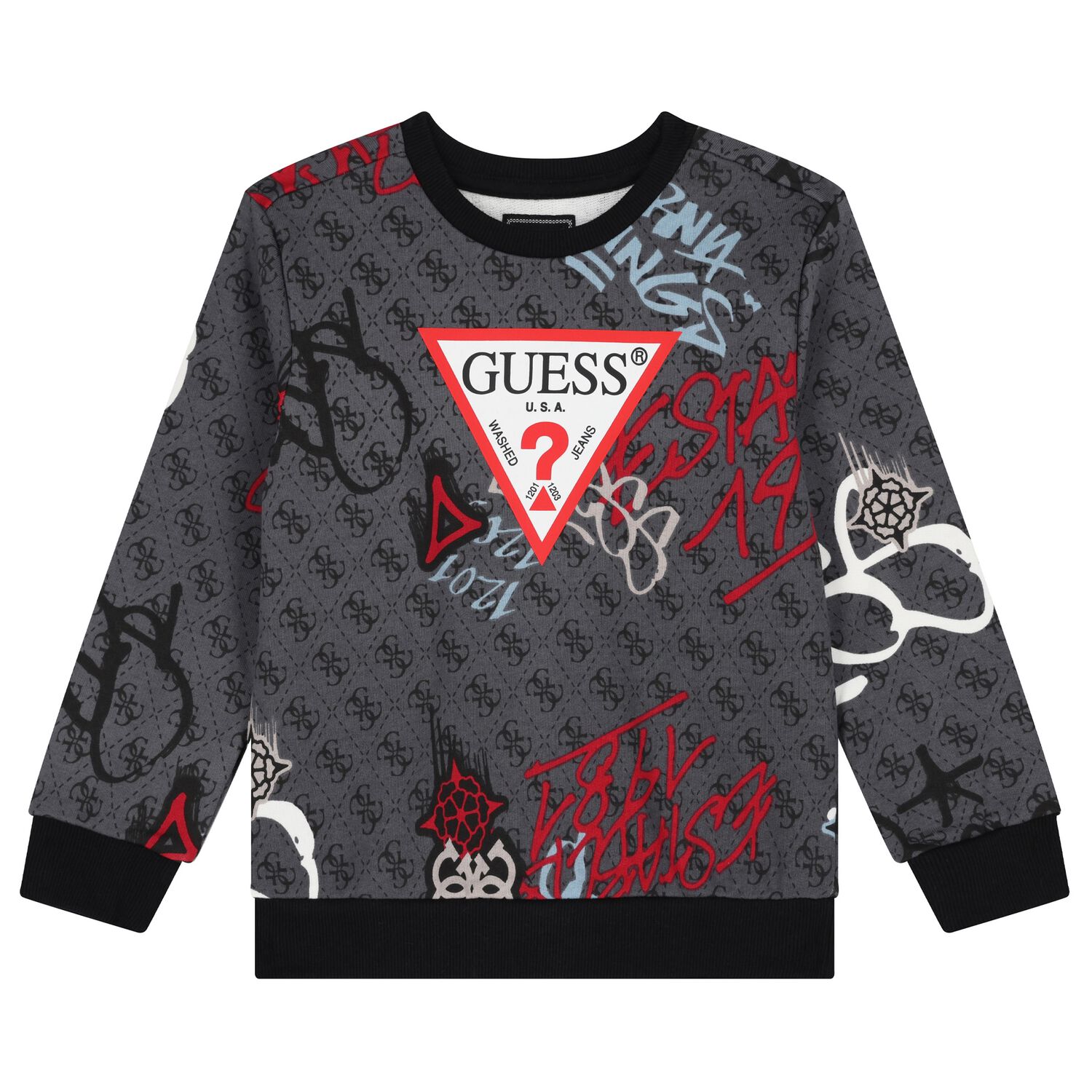 Boys Grey Logo Sweatshirt, 1, hi-res