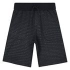 Boys Navy Blue Logo Shorts, 1, hi-res