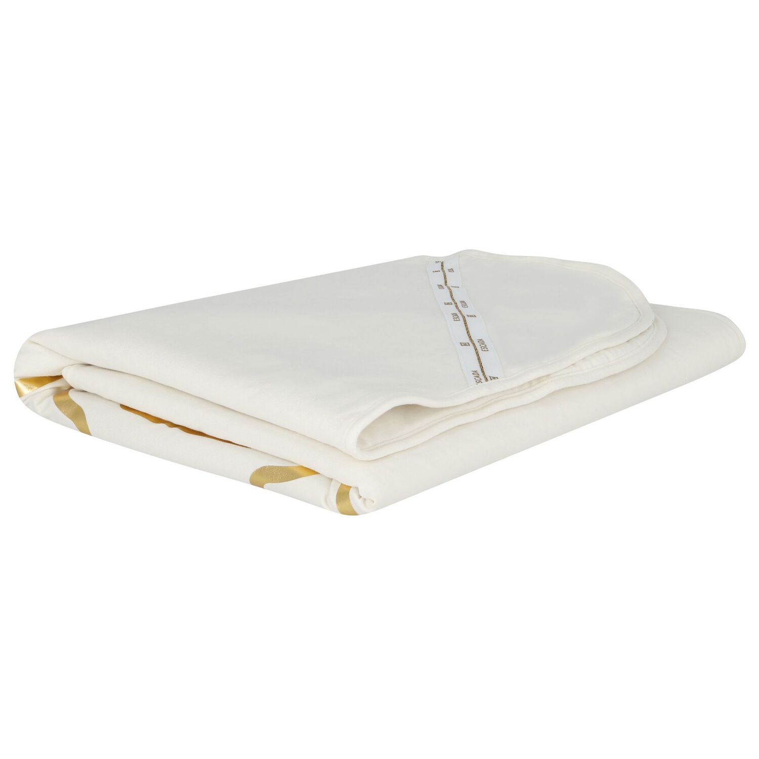 White & Gold Logo Baby Blanket, 1, hi-res