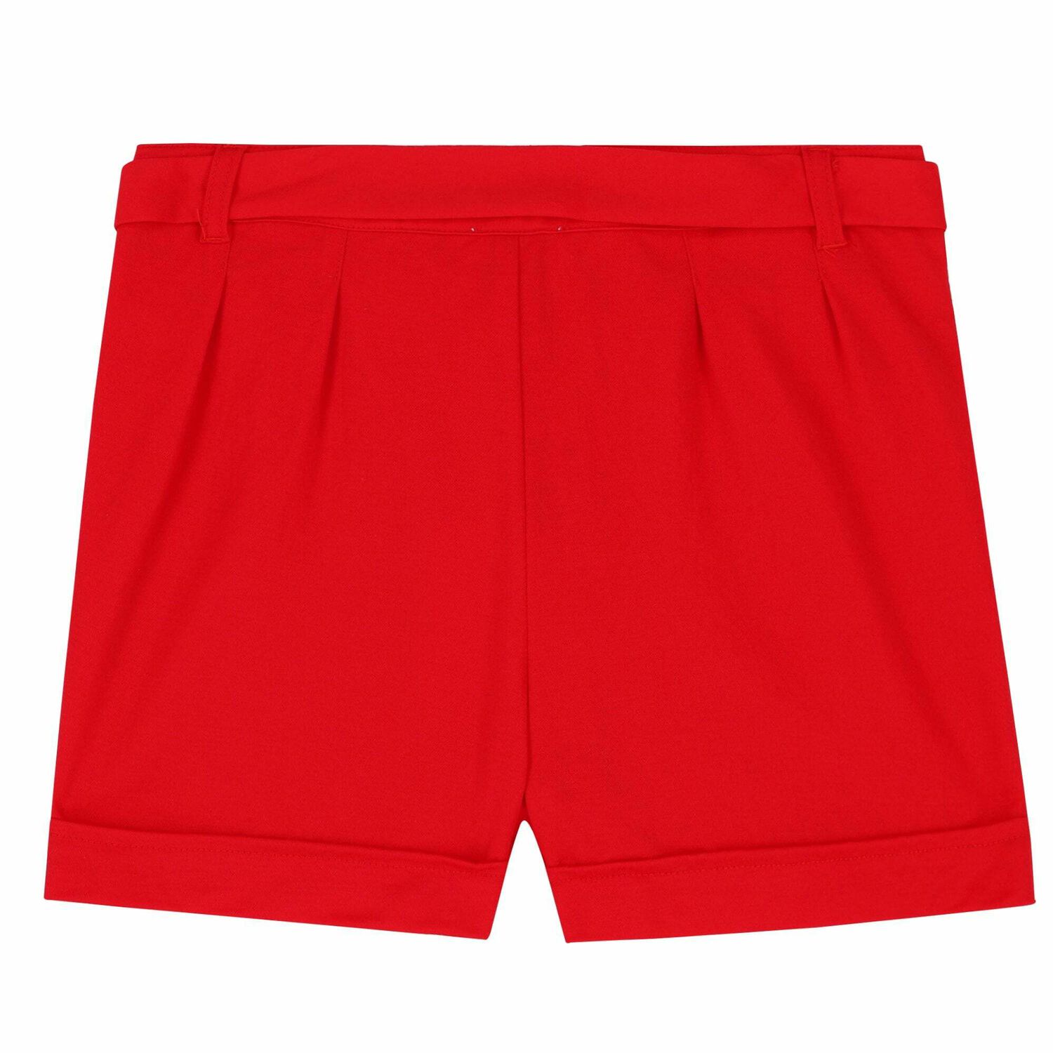 Girls Red Shorts With Belt, 1, hi-res image number null