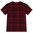 Boys Red & Black Check Polo Bear T-Shirt , 1, hi-res