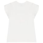 Girls White Embellished T-Shirt, 1, hi-res