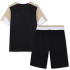 Boys Black Logo Shorts Set, 2, hi-res