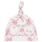 طقم بنات  أفرول بطبعة الزهور والفراشات باللون الأبيض والوردي, 1, hi-res