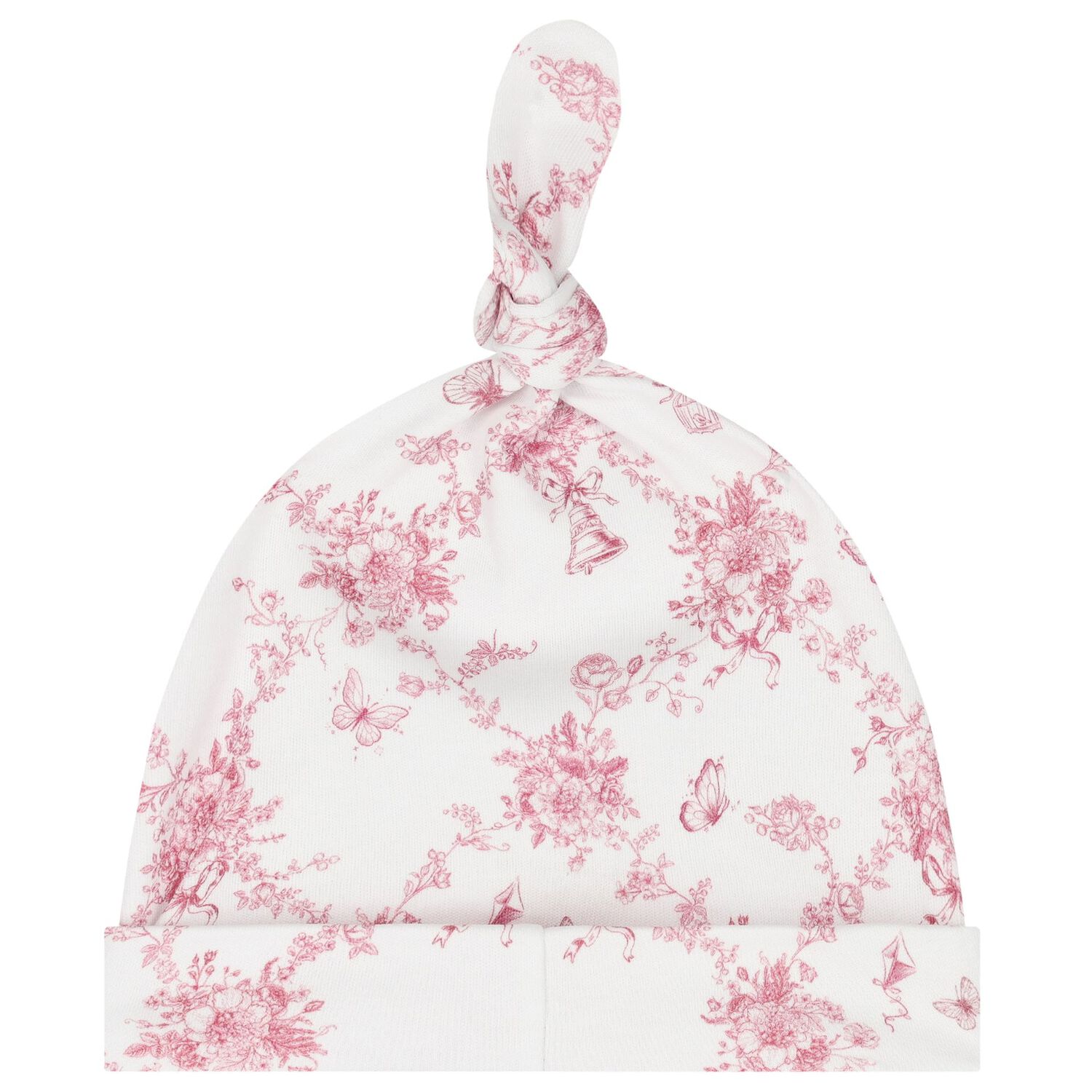 طقم بنات  أفرول بطبعة الزهور والفراشات باللون الأبيض والوردي, 1, hi-res