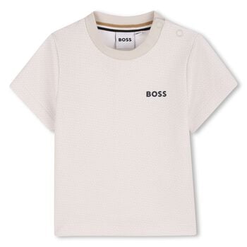 Younger Boys Beige Logo T-Shirt