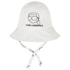 Baby Boys White Logo Reversible Logo Hat, 1, hi-res