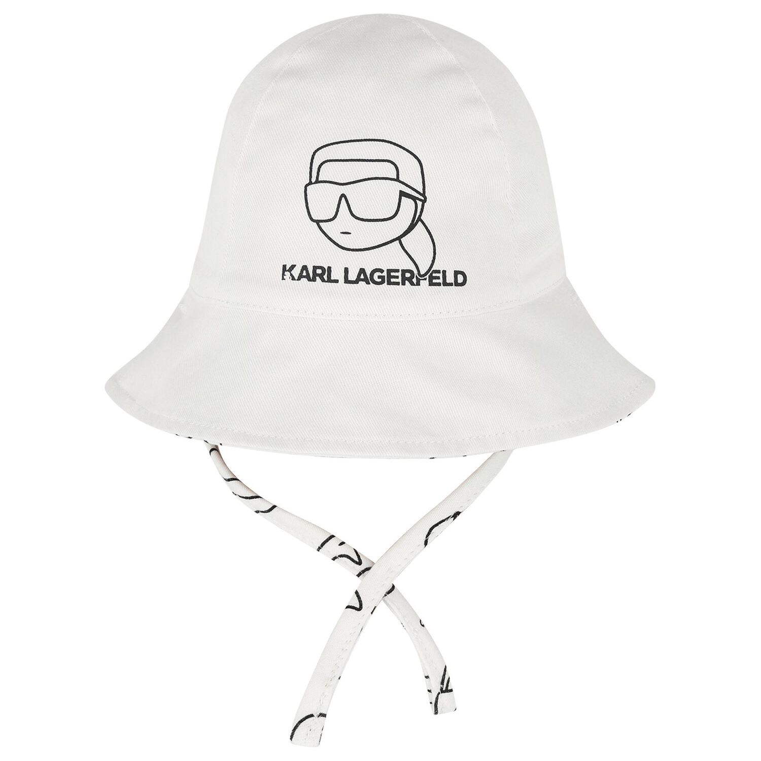 Baby Boys White Logo Reversible Logo Hat, 1, hi-res