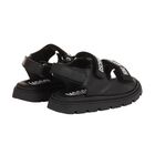 صندل بالشعار باللون الابيض والاسود , 1, hi-res