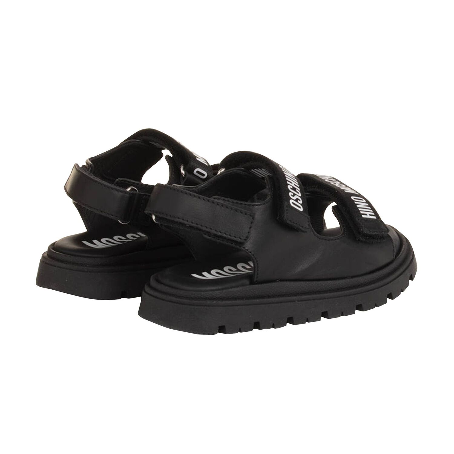 صندل بالشعار باللون الابيض والاسود , 1, hi-res image number null