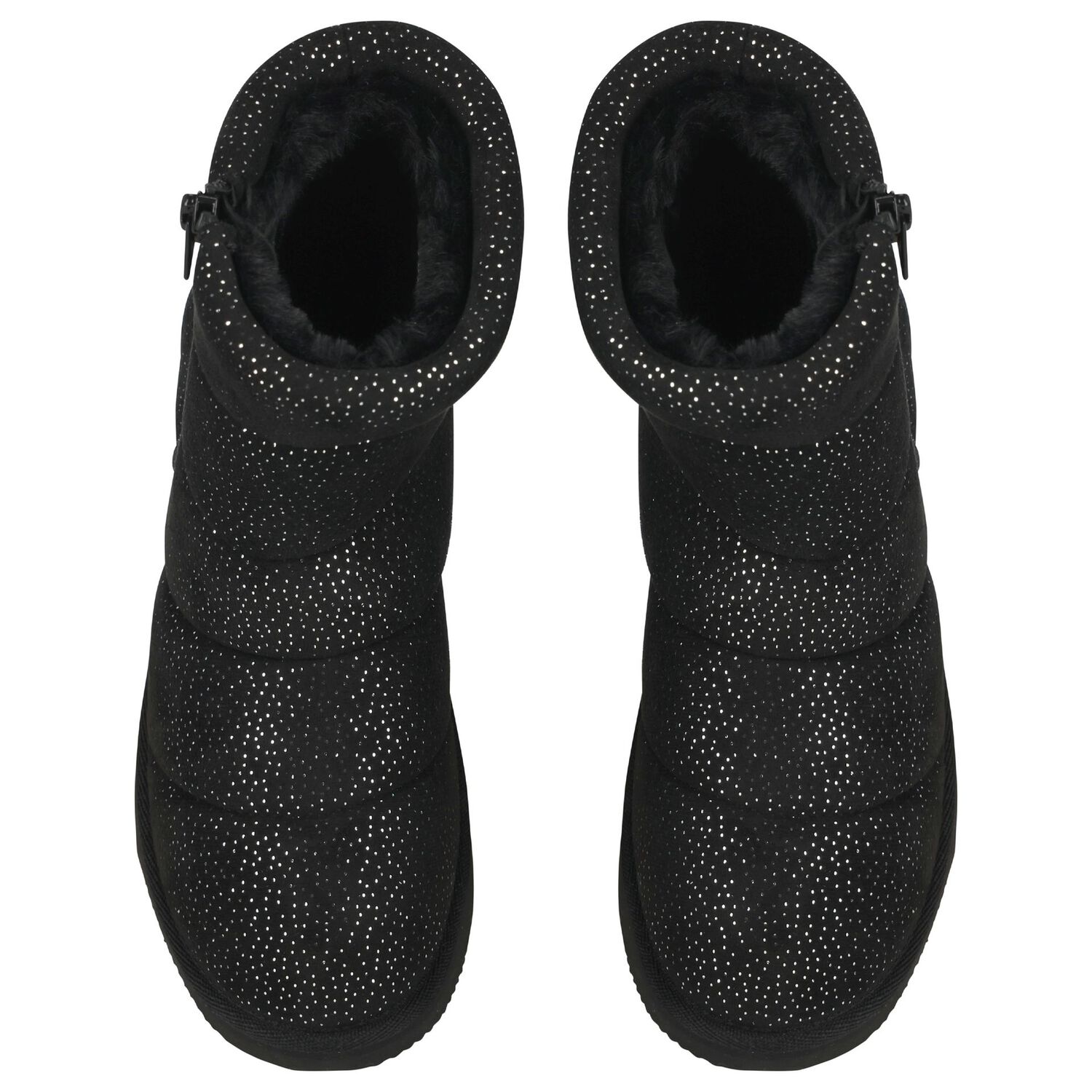 حذاء بناتي أسود بشعار, 1, hi-res