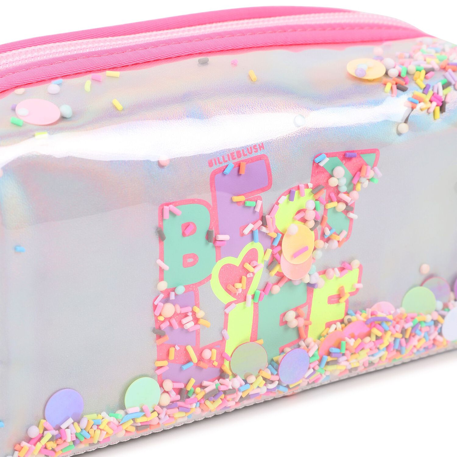 Girls Silver Iridescent Pencil Case, 1, hi-res