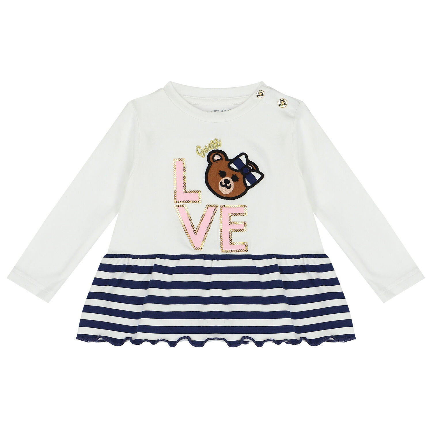 طقم بنطلون بنات باللون الابيض والازرق, 1, hi-res