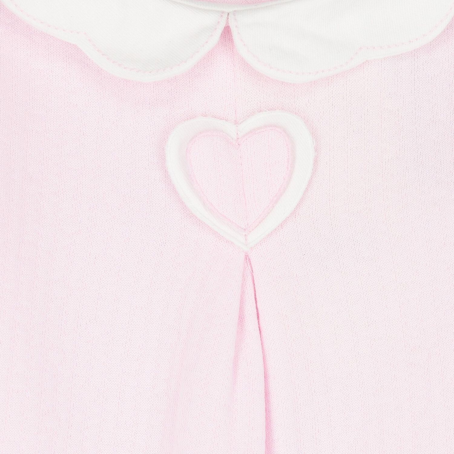 Baby Girls Pink Heart Babygrow, 1, hi-res