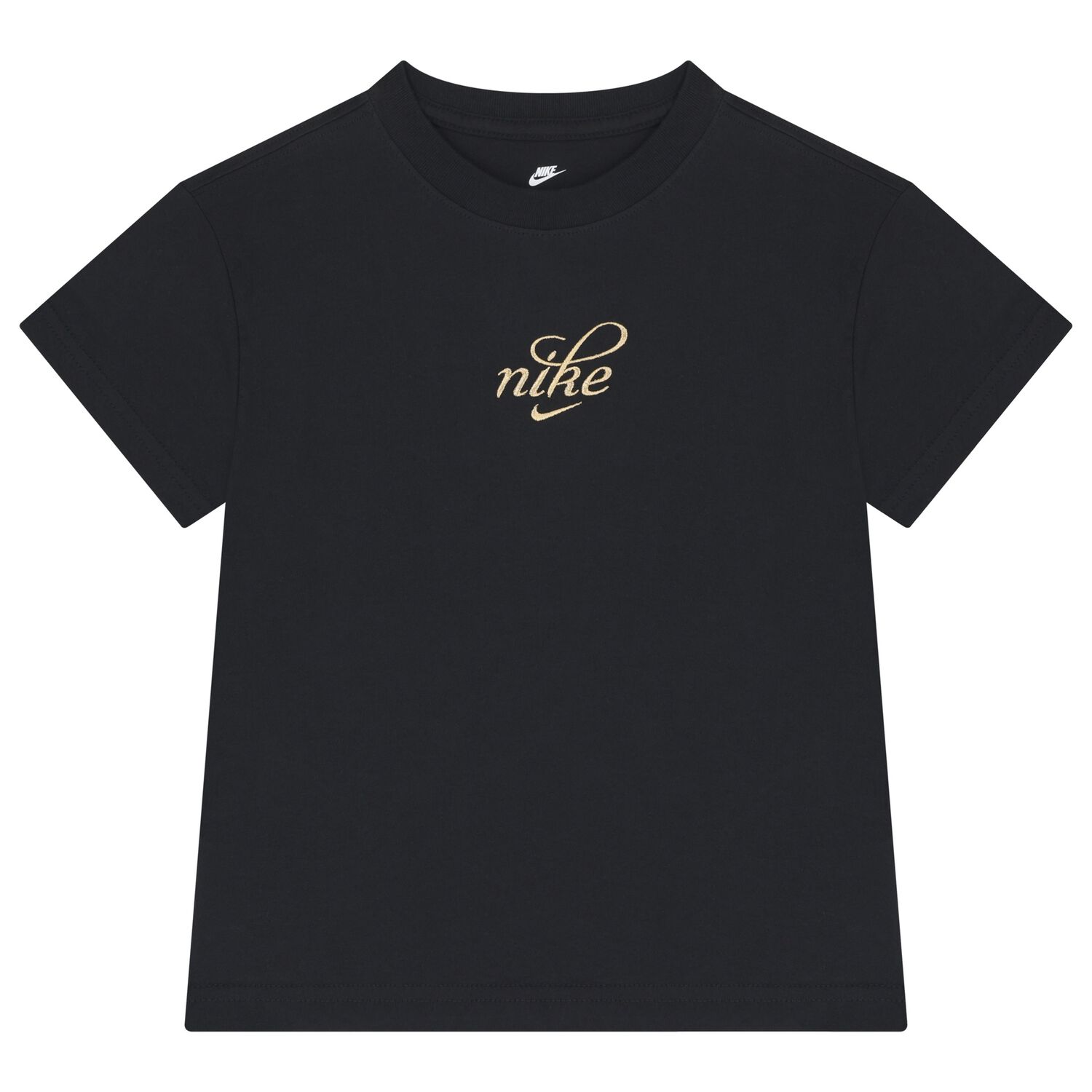 Girls Black Logo T-Shirt, 1, hi-res