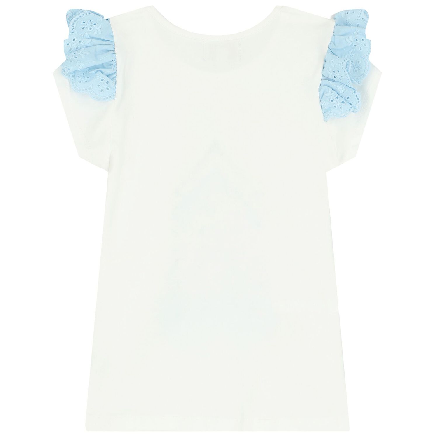 طقم بنات تنورة مطرزة باللون الأزرق والأبيض, 2, hi-res image number null