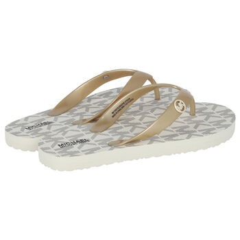 Girls Ivory Logo Flip Flops