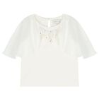 طقم تنورة بنات بطبعة الزهور باللون البيج والعاجي, 1, hi-res