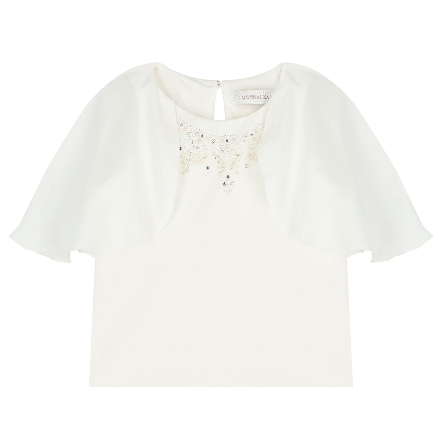 طقم تنورة بنات بطبعة الزهور باللون البيج والعاجي, 1, hi-res