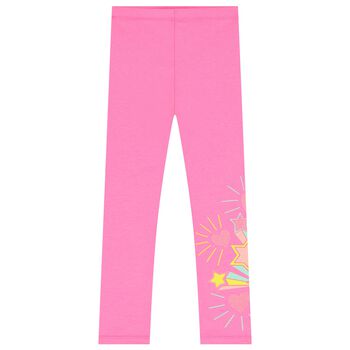 Girls Pink Stars & Hearts Leggings