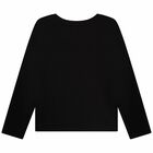 Girls Black Logo Long Sleeve Top, 1, hi-res