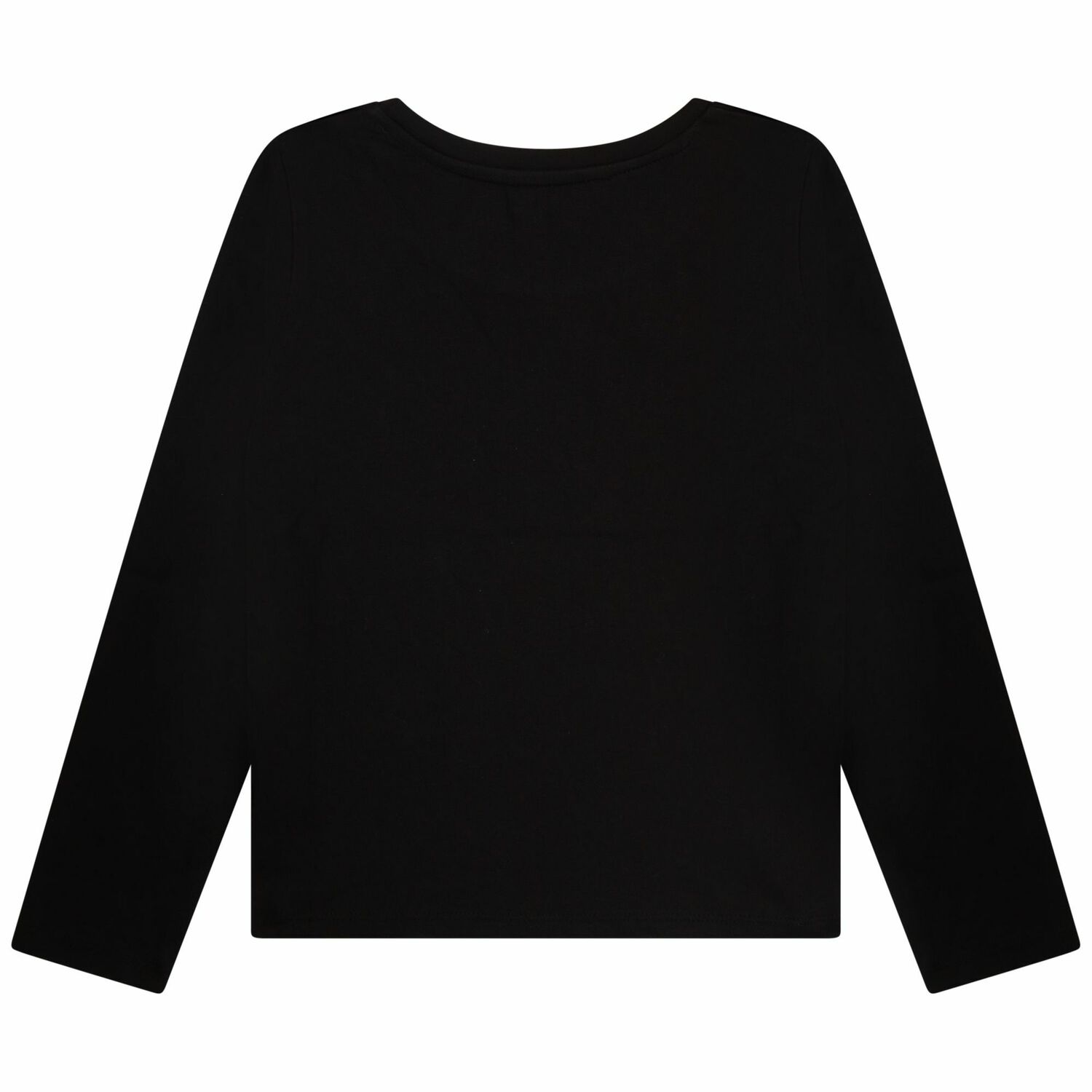Girls Black Logo Long Sleeve Top, 1, hi-res