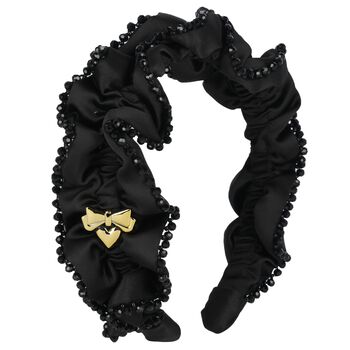 Girls Black Lavinia Beaded Headband