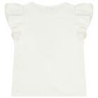 Girls Ivory Ruffled Flower Blouse, 1, hi-res