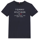 تيشيرت بالشعار باللون الكحلي للأولاد, 4, hi-res