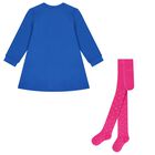 طقم فستان على شكل قلب أزرق للبنات, 1, hi-res