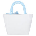Girls White & Blue Roses Handbag, 1, hi-res