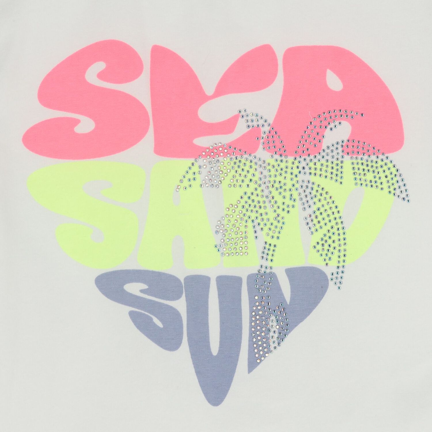 Girls White Rhinestone T-Shirt, 1, hi-res