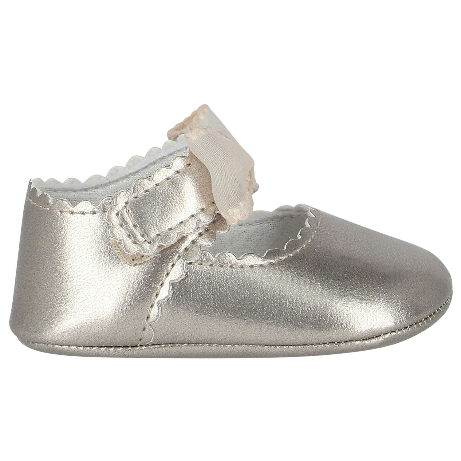 Baby Girls Metallic Bow Pre Walker Shoes, 1, hi-res